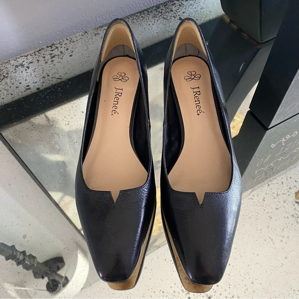 J. Renee Black Heels with Gold Bead Accents - Picture 2 of 8